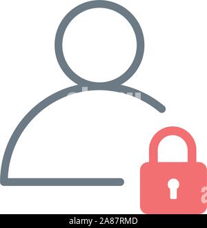 Safety security lock user linear icon. Password protected login. authorization concept. Editable stroke. Stock Vector illustration isolated on white Stock Vector