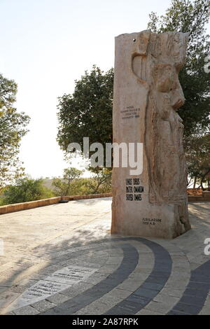 'Book of Love Among Nations' sculpture by Vincenzo Bianchi, Mount Nebo, Madaba Governorate, Jordan, Middle East Stock Photo