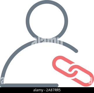Linear user profile icon with link. Stock Vector illustration isolated on white background Stock Vector