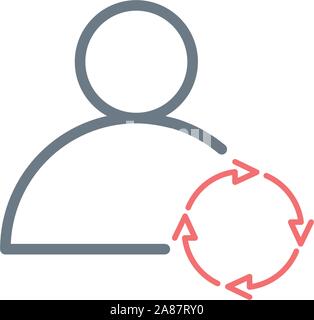 User icon with refresh or sync circle arrows. Stock Vector illustration isolated on white background Stock Vector