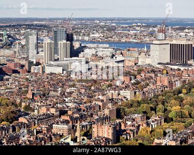 View from Prudential Tower to downtown, Boston, Massachusetts, New England, USA Stock Photo