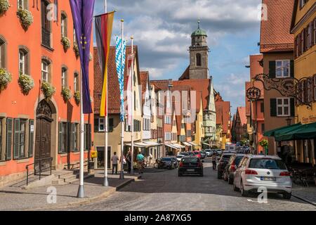 The Old Town with the parish church St. Georg von Dinkelsbuhl, Middle Franconia, Bavaria, Germany Stock Photo