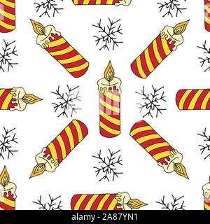 Seamless christmas pattern of christmas trees, stars and snowflakes. Seamless christmas pattern trees for web background design. Vector holiday Stock Vector
