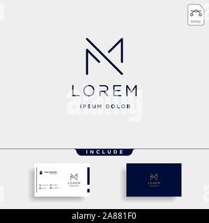 Letter M MM Monogram Logo Design Minimal Stock Vector
