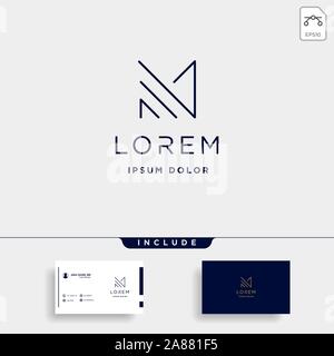 Letter M MM Monogram Logo Design Minimal Stock Vector
