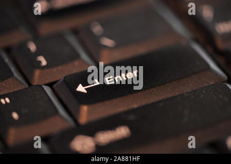 Enter key on laptop keyboard. Stock Photo