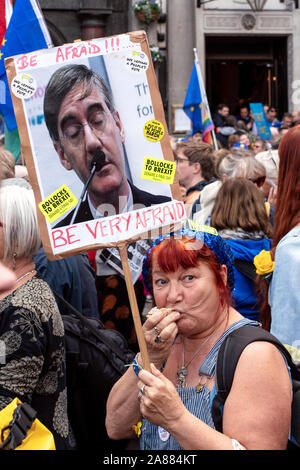 Anti Brexit  Peoples Vote demonstration in London by pro-EU Remain supporters on Saturday 19 October 2019 demanding second referendum Stock Photo