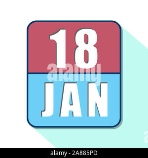 january 18th. Day 18 of month, Simple calendar icon on white background.  Planning. Time management. Set of calendar icons for web design. winter  month Stock Photo - Alamy