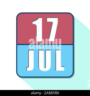 july 17th. Day 17 of month, Simple calendar icon on white background. Planning. Time management. Set of calendar icons for web design. summer month, d Stock Photo