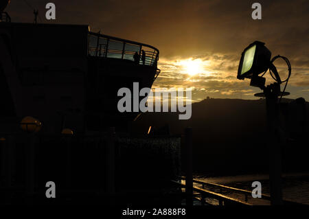 Silhouette at sea on a cruise ship Stock Photo