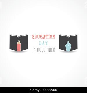 Illustration for education day greeting- 14 november Stock Vector