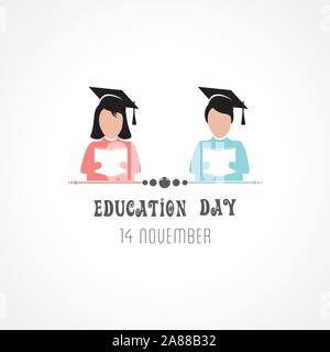 Illustration for education day greeting- 14 november Stock Vector