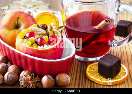 Christmas apple and hot spiced punch Stock Photo