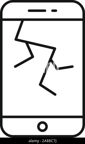 Broken tablet icon outline vector. Repair phone. Service screen Stock ...