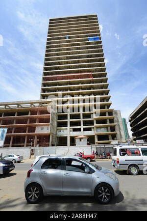 New skyscrapers under constructions in Addis Ababa's city center. Stock Photo