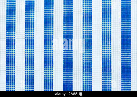 Old striped grid square tiles in blue color Stock Photo