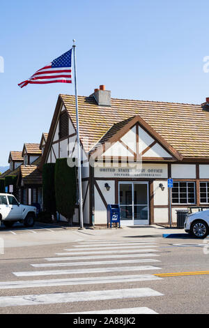 US Post Office building, The Danish settlement of Solvang, Santa Barbara County, California, United States of America. Stock Photo
