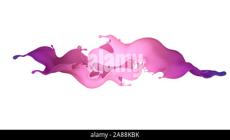 Beautiful multi-color splash of liquid . 3D illustration, 3D visualization. Stock Photo