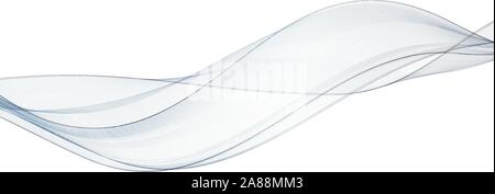 Abstract smooth gray wave vector. Curve flow grey motion illustration. eps 10 Stock Vector