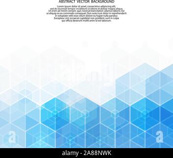 Abstract geometric hexagon pattern blue background, Creative design templates, Vector illustration. eps 10 Stock Vector