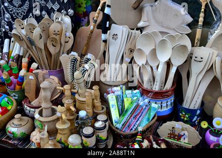 SellingTypical souvenirs in TRYAVNA -Balkans - BULGARIA Stock Photo