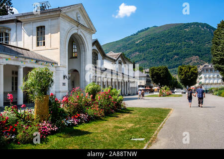 Bagneres-de-Luchon (south-western France). Luchon-Superbagneres, nicknamed “the Queen of the Pyrenees”, a spa and ski resort in south-western France, Stock Photo