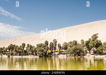 Huacachina Oasis. Ica, Department of Ica, Peru. Stock Photo