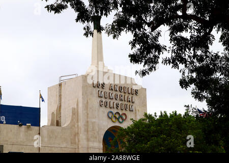 Los Angeles Memorial Coliseum located in the Exposition Park - Los Angeles, California Stock Photo
