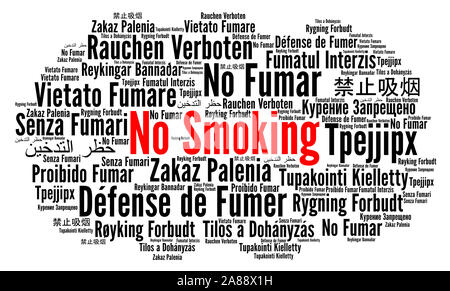 No smoking word cloud in different languages Stock Photo