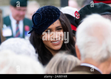 London, UK. 7th November, 2019. Meghan Duchess of Sussex takes part in the opening of Westminster Abbey's 2019 Field of Remembrance, honouring the lives of those who died serving in the armed forces ahead of Remembrance Sunday, at Westminster Abbey  London, UK - 7 November 2019 Credit: Nils Jorgensen/Alamy Live News Stock Photo