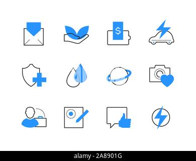 Financial and legal services color icons set Stock Vector