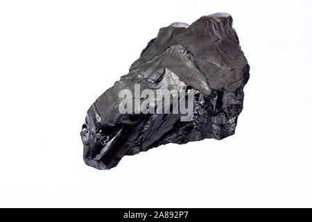 Anthracite or coal isolated on white background Stock Photo