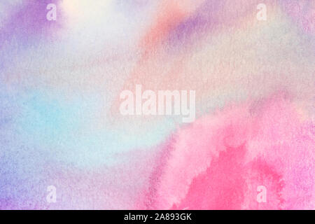 Abstract Colorful watercolor background. Background with pink and blue tones on watercolor paper. Stock Photo