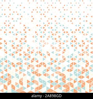 Abstract geometric pastel color halftone triangle pattern. Stock Vector
