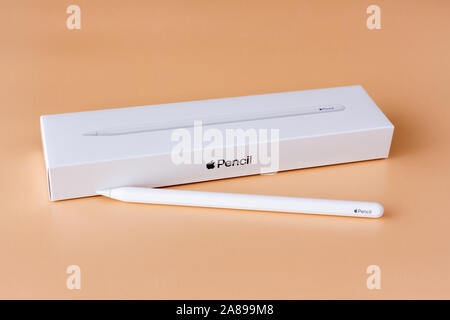 Apple Pencil 2nd Generation stylus for iPad Pro Stock Photo