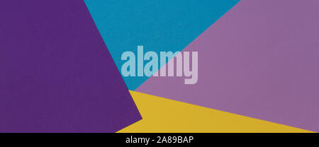 Abstract geometric paper background with trendy light blue, pink, purple color paper texture background Stock Photo