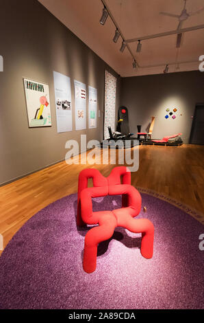 The Ekstrem (Extreme) chair by the designer Terje Ekstrom. Museum of Decorative Arts and Design. Oslo, Norway Stock Photo