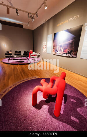 The Ekstrem (Extreme) chair by the designer Terje Ekstrom. Museum of Decorative Arts and Design. Oslo, Norway Stock Photo