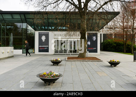 Entrance to the Munch Museum (Munchmuseet), dedicated to the work of the norwegian painter Edvard Munch. Oslo, Norway Stock Photo