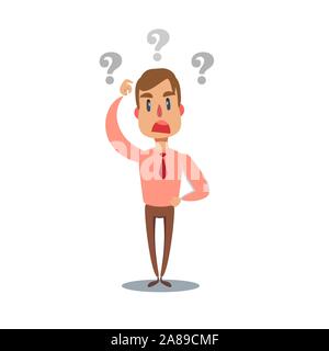 business thinking with question marks Stock Vector