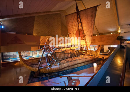 The original Ra II raft at the Kon-Tiki Museum. Oslo, Norway Stock Photo