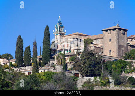 The Carthusian monastery at Valldemossa, region Comarca, Serra de Tramuntana, Mallorca, Balearic islands, Spain