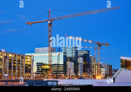 The Barcode is a section of the Bjorvika district on former dock and industrial land in central Oslo. Norway Stock Photo