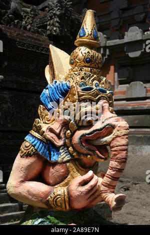 Mythological Elephant God Ganesh in Warrior Pose at Ulun Danu Batur Temple, Bali Stock Photo