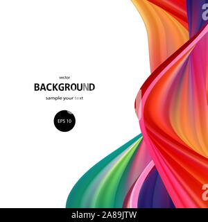 Flow of acrylic multi-colored paint. Colored waves. Abstract vector wave background. eps 10 Stock Vector