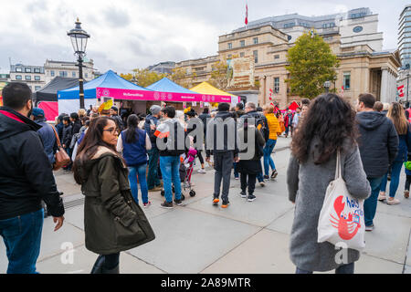 LONDON, UK - NOVEMBER 03, 2019: People attend Diwali celebrations in London. Diwali, or Deepawali is the Hindu festival of lights celebrated during th Stock Photo