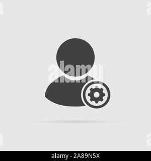 User settings icon in flat style isolated on grey background. For your design, logo. Vector illustration. Stock Vector
