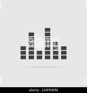 Equalizer icon in flat style isolated on grey background. For your design, logo. Vector illustration. Stock Vector