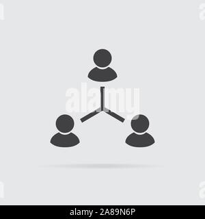 Hierarchical structure icon in flat style isolated on grey background. For your design, logo. Vector illustration. Stock Vector