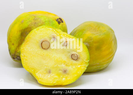 Fruit of the Eugenia stipitata called Araza and typical from the Amazon region in South America Stock Photo